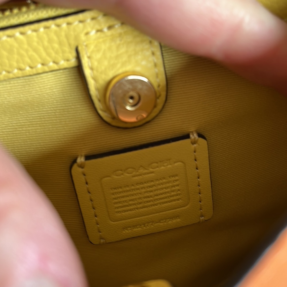 Coach Mini Town Candied Orange Crossbody Bag with Original & Floral Pink Strap - Picture 8 of 10